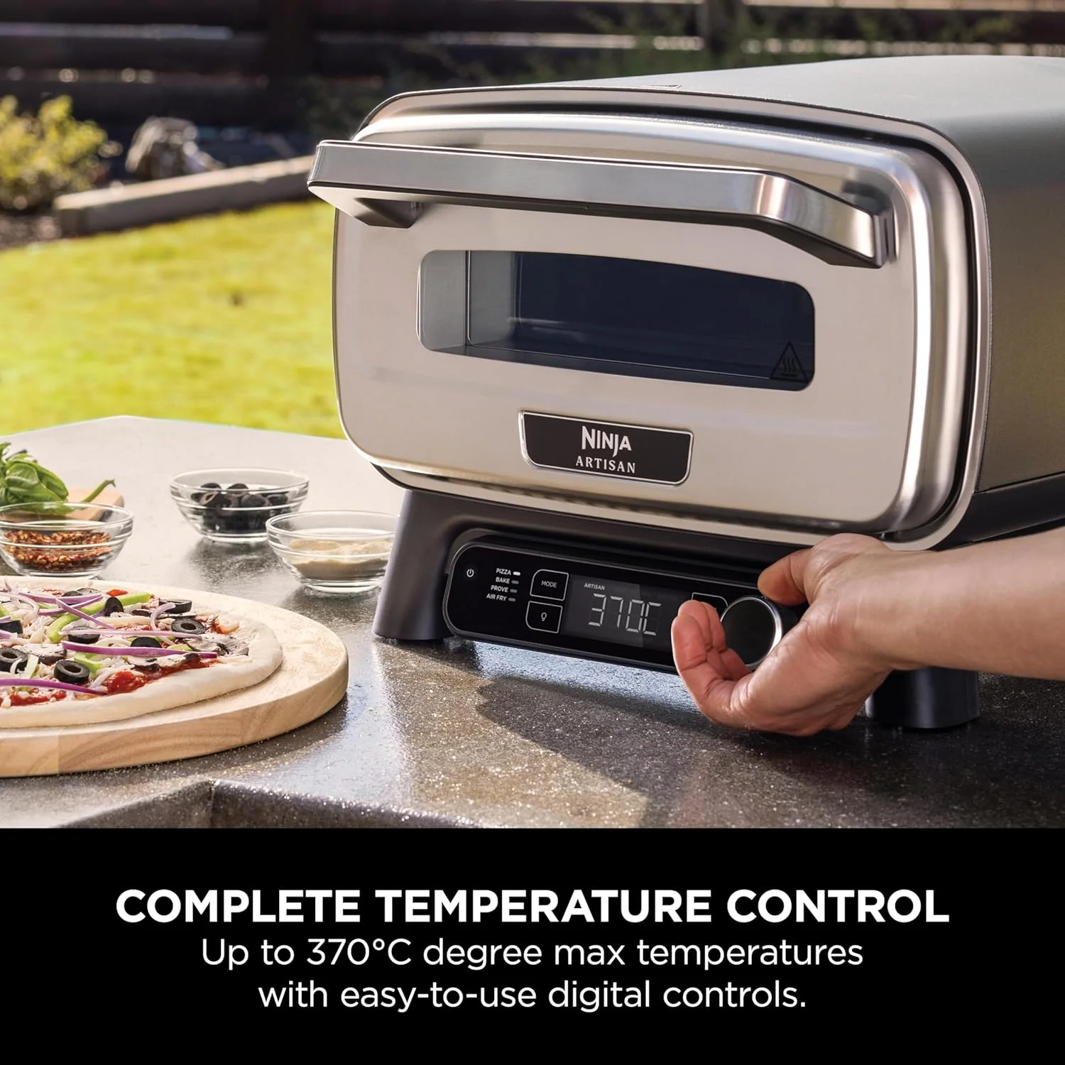 Ninja Artisan MO201UK Electric Outdoor Pizza Oven and Air Fryer - Grey - Image 3