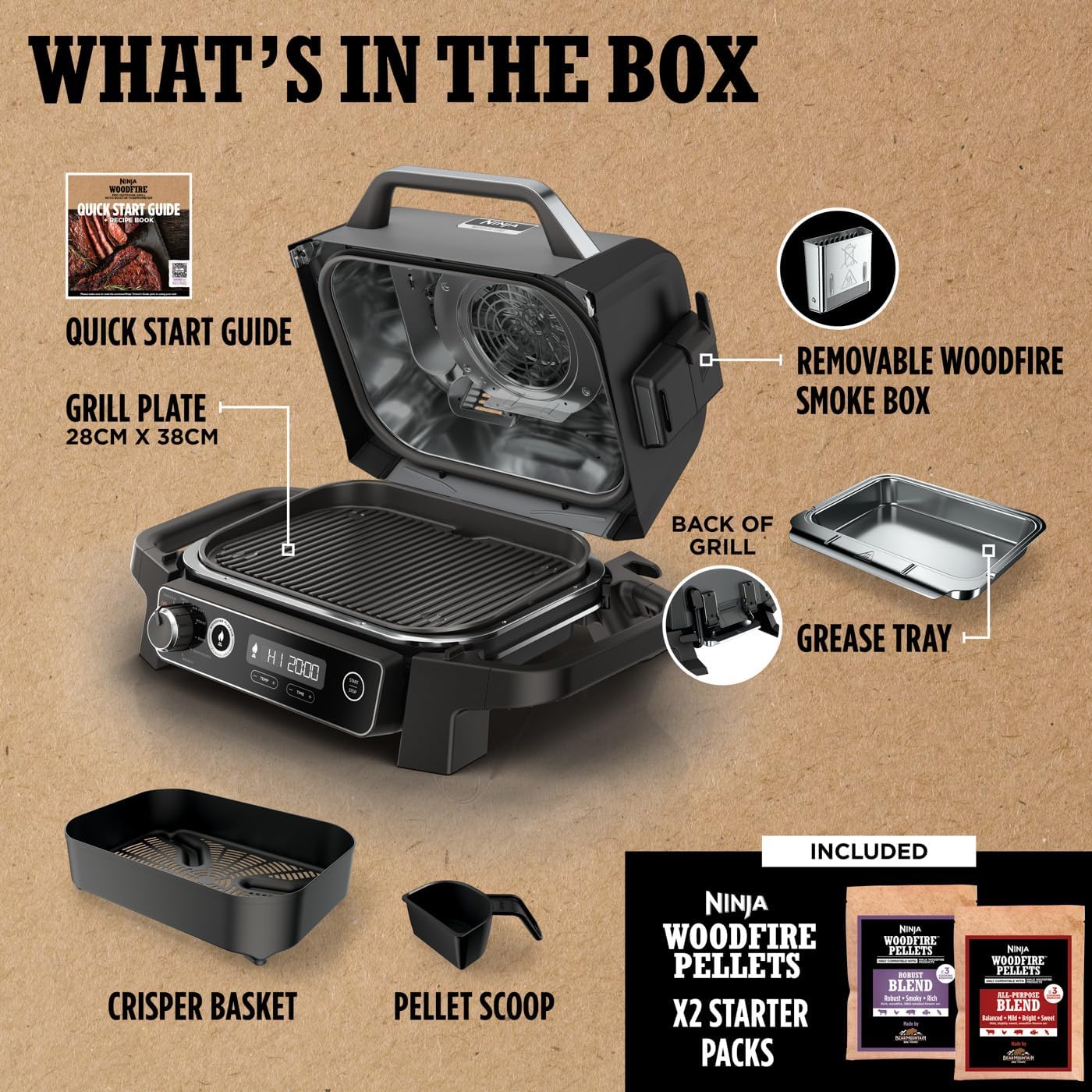 Ninja OG701UK Woodfire Electric BBQ Grill and Smoker - Image 11
