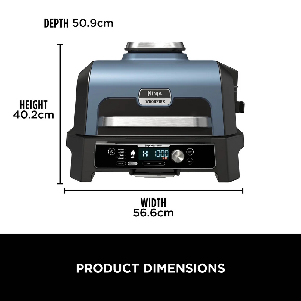 Ninja OG901UK Woodfire Pro Connect XL Electric BBQ Grill & Smoker with Cover and Woodfire Pellets OG901UKCOVKIT - Image 19