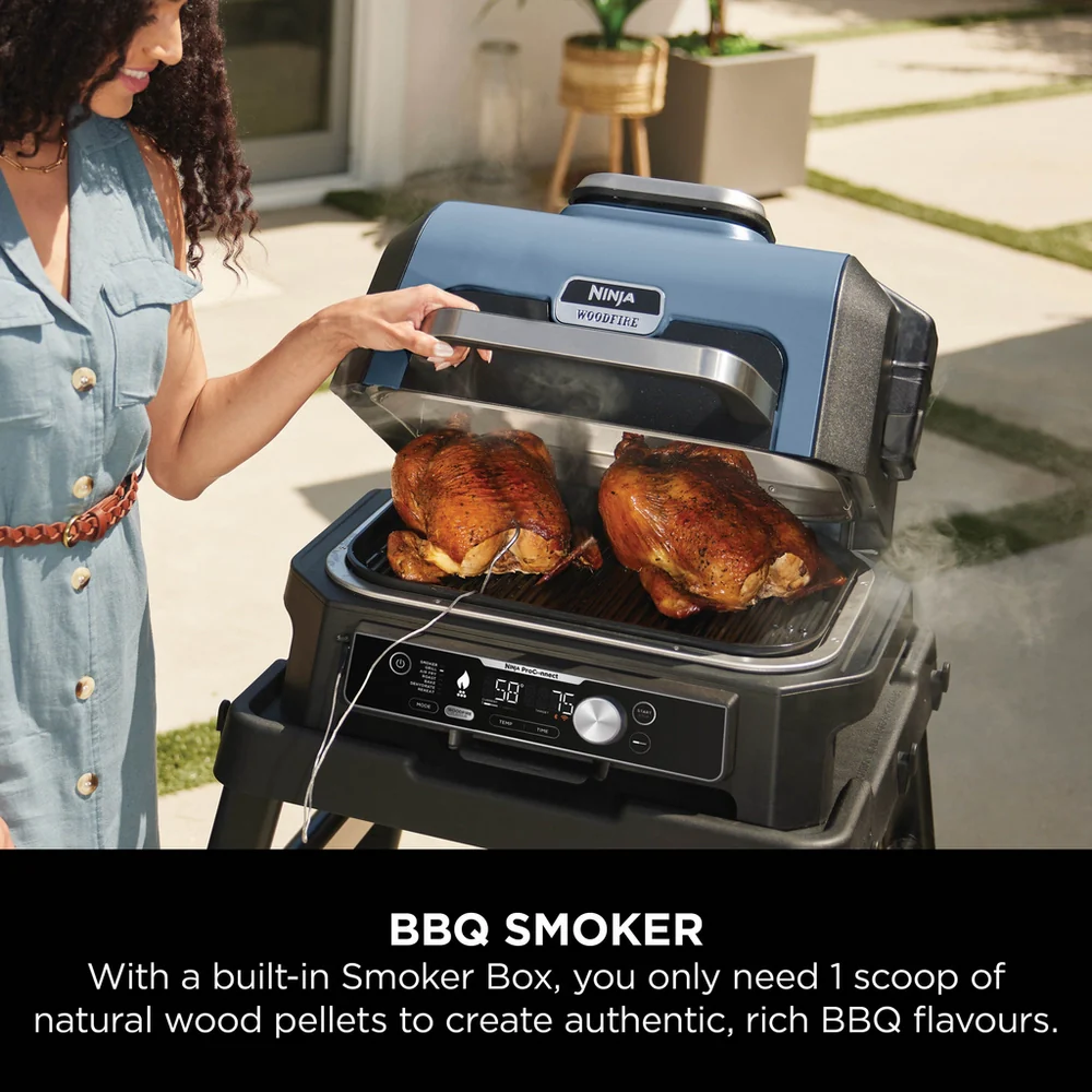 Ninja OG901UK Woodfire Pro Connect XL Electric BBQ Grill & Smoker with Cover and Woodfire Pellets OG901UKCOVKIT - Image 6