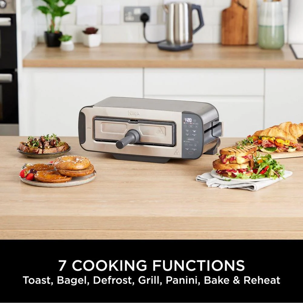 Ninja ST202UK 3-in-1 2 Slice Toaster - Grill and Panini Press - Stainless Steel - Image 6