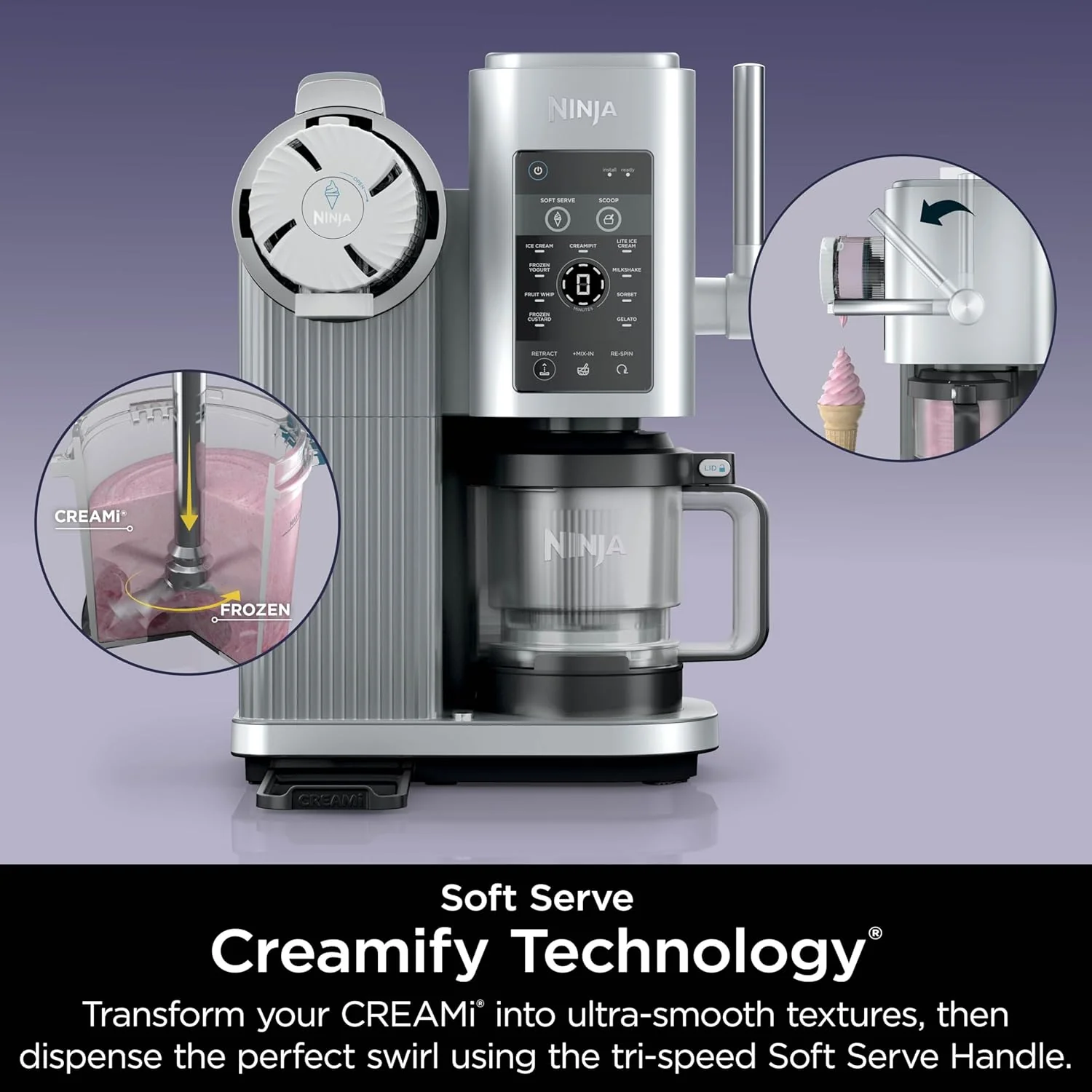 Ninja Swirl by CREAMi 13 in 1 Soft Serve and Ice Cream Maker NC701UK - Platinum Silver - Image 15