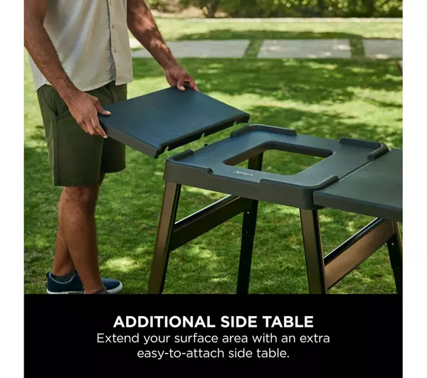 Ninja Woodfire Universal Adjustable Stand and Side Table Black 4718J800EUUK - Image 3