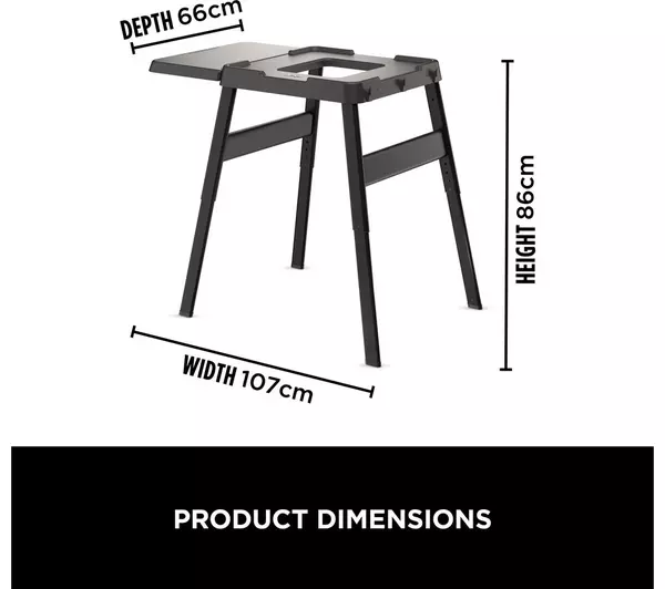 Ninja Woodfire Universal Adjustable Stand and Side Table Black 4718J800EUUK - Image 5