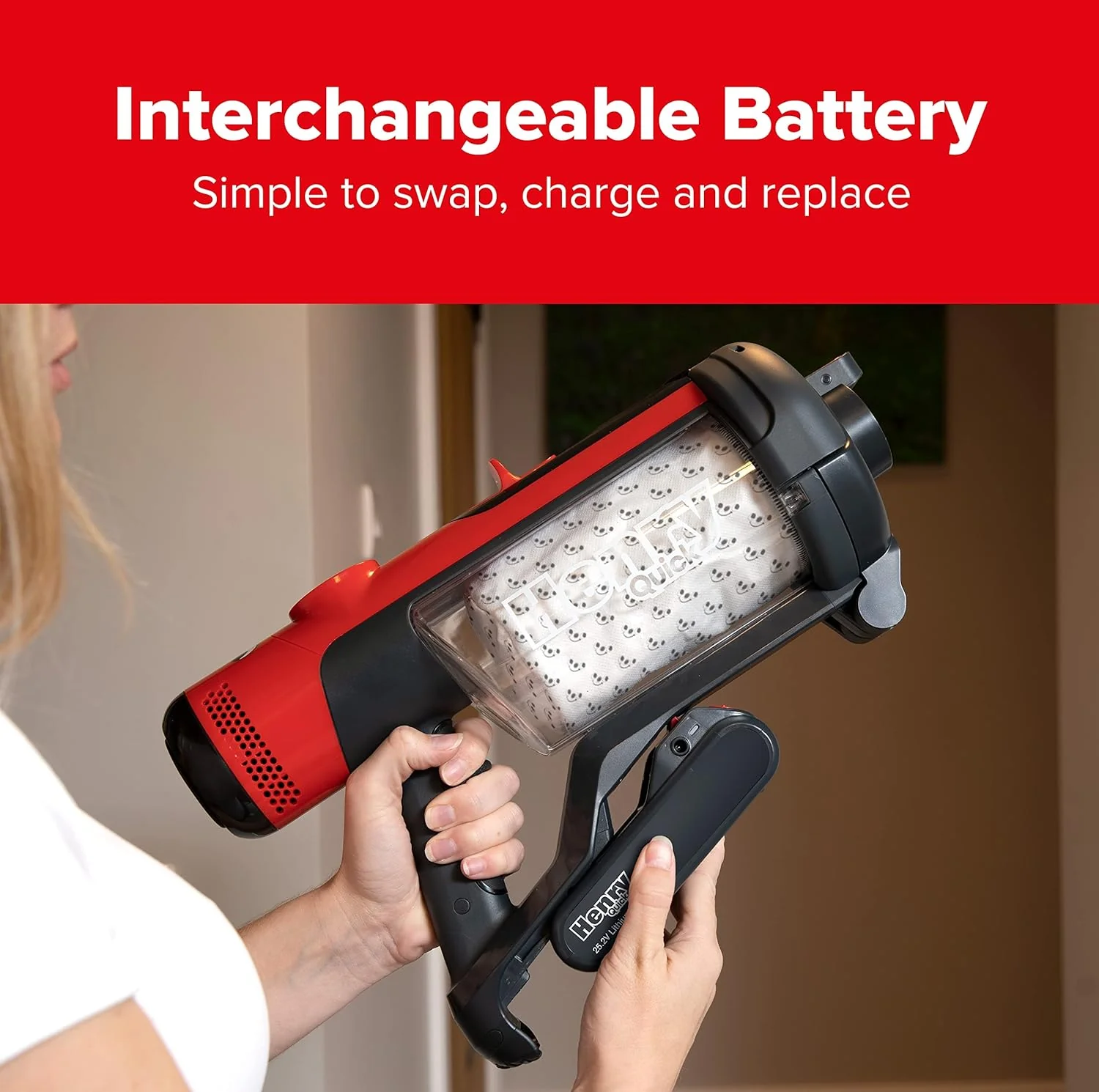 Numatic Henry Quick Cordless Stick Vacuum Cleaner up to 60 Minutes Run Time Red 916177 Clearance - Image 6
