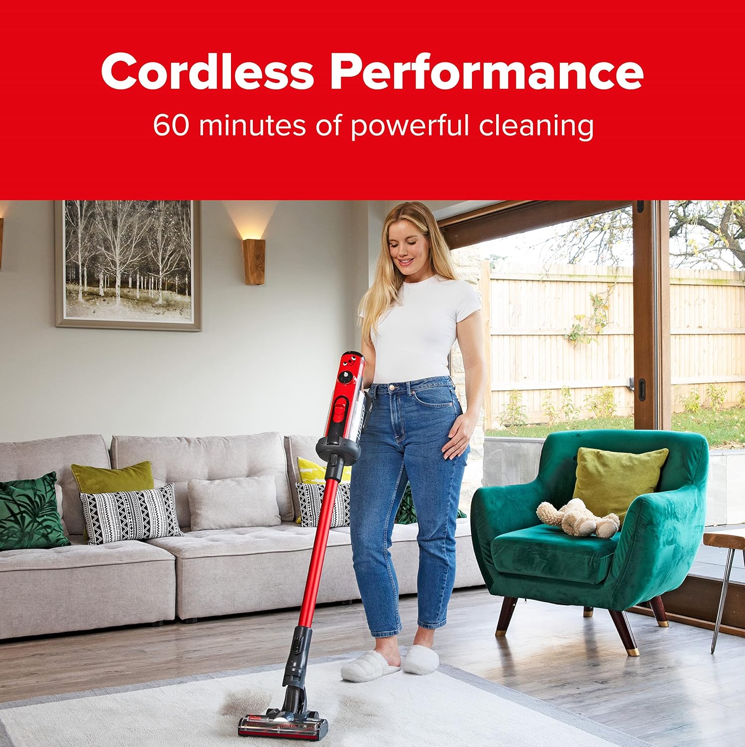 Numatic Henry Quick Cordless Stick Vacuum Cleaner up to 60 Minutes Run Time Red 916177 Clearance - Image 8