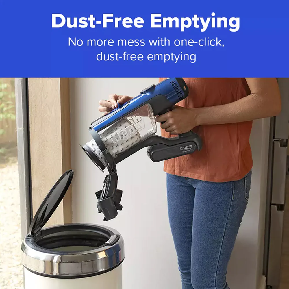 Numatic Henry Quick Pet Cordless Stick Vacuum Cleaner up to 60 Minutes Run Time - Blue 916634 - Image 3