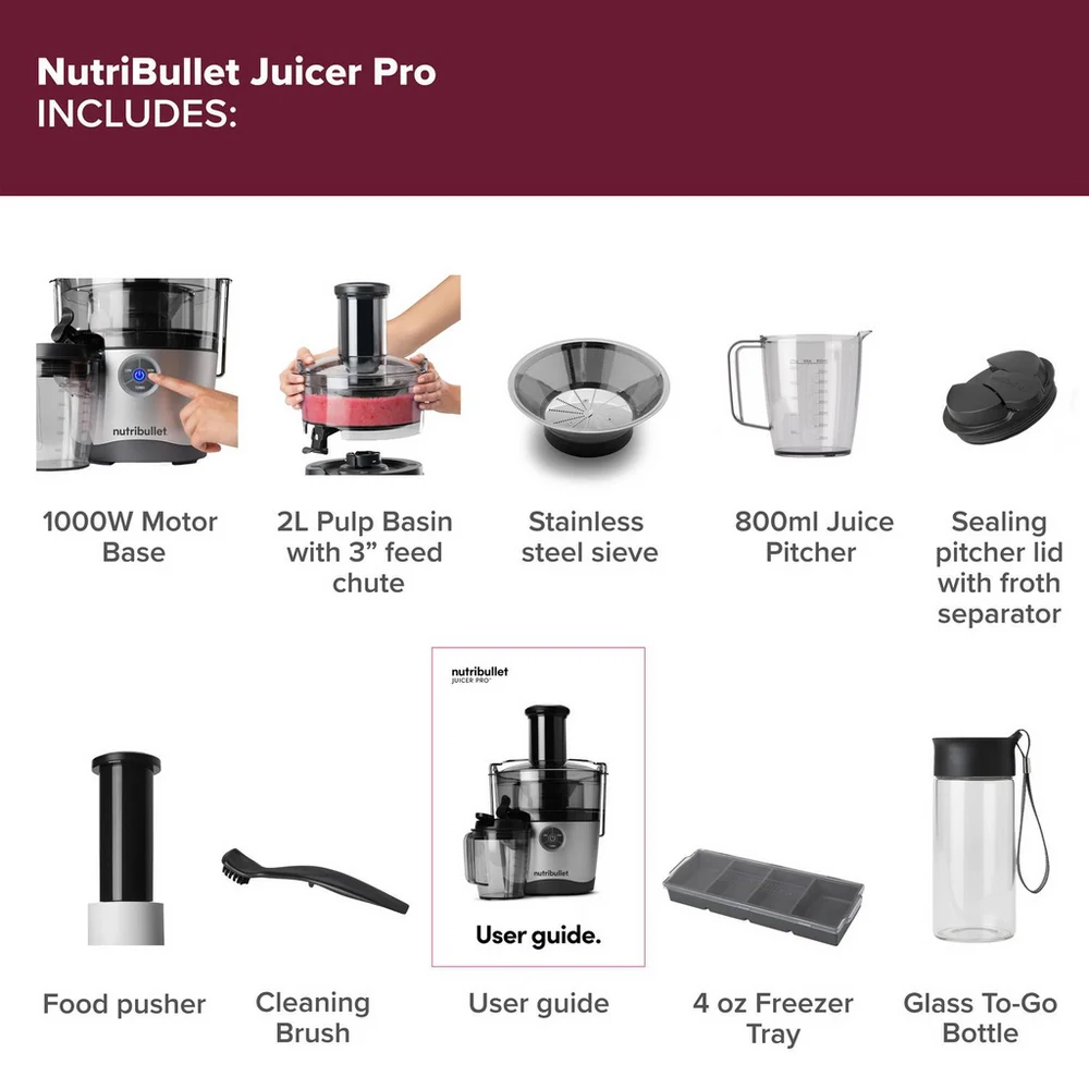 Nutribullet 1000W Juicer Pro NBJ-200 - Silver - Image 4