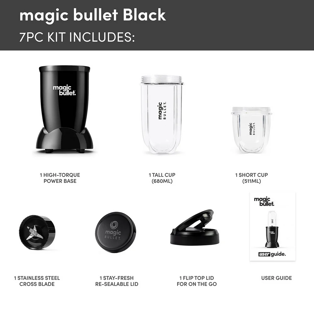 Nutribullet Magic Bullet Starter Kit All in one Food Processor and Blender 02227 Black - Image 3