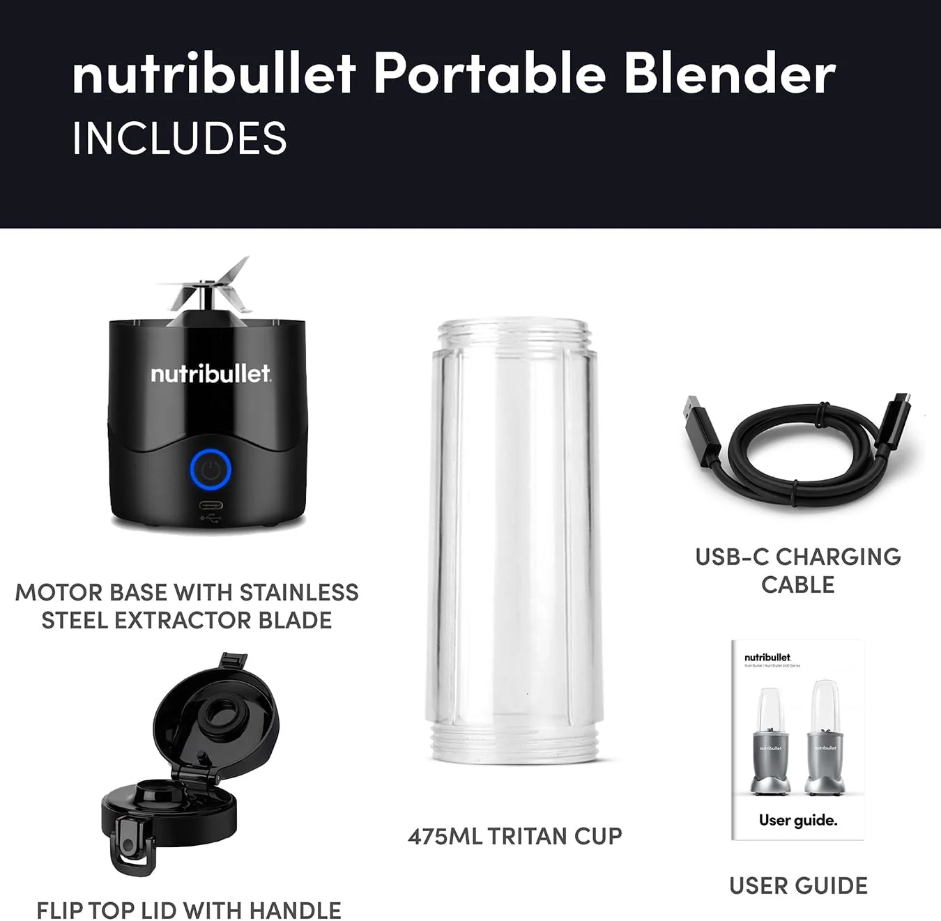 Nutribullet Portable Blender 02306 - Black - Image 2