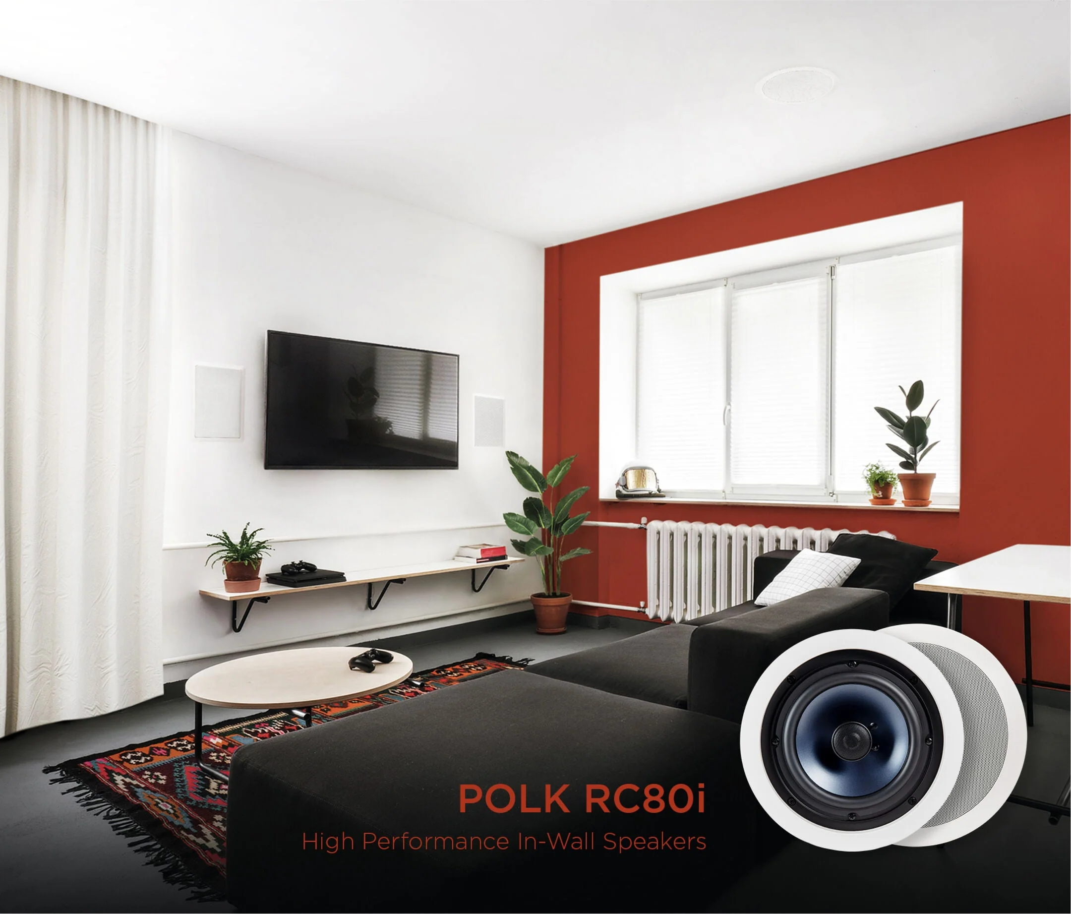 Polk RC80I High-Quality In-Ceiling Speakers Pair with 8Inch Drivers - Image 4