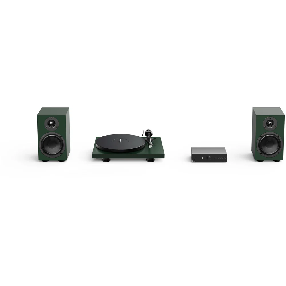 Pro-Ject Colourful Audio System 2 with Debut EVO 2 Turntable MaiA S3 Amplifier and Speaker Box 5 S2 Speakers - Satin Fir Green