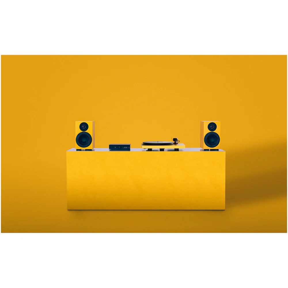 Pro-Ject Colourful Audio System 2 with Debut EVO 2 Turntable MaiA S3 Amplifier and Speaker Box 5 S2 Speakers - Satin Golden Yellow - Image 9