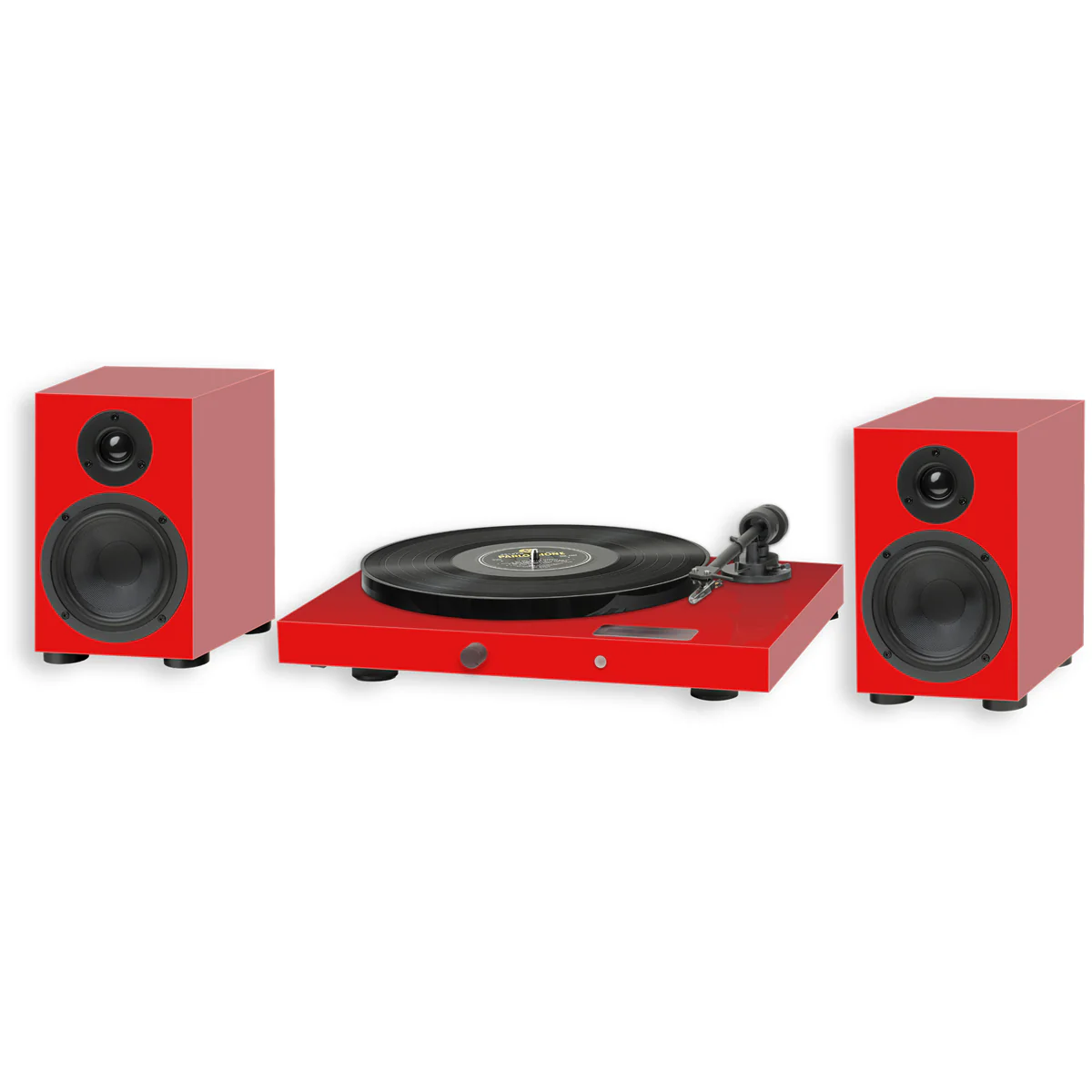 Pro-Ject Juke Box E1 Turntable Set with Speaker Box 5 Speakers Red - Image 4
