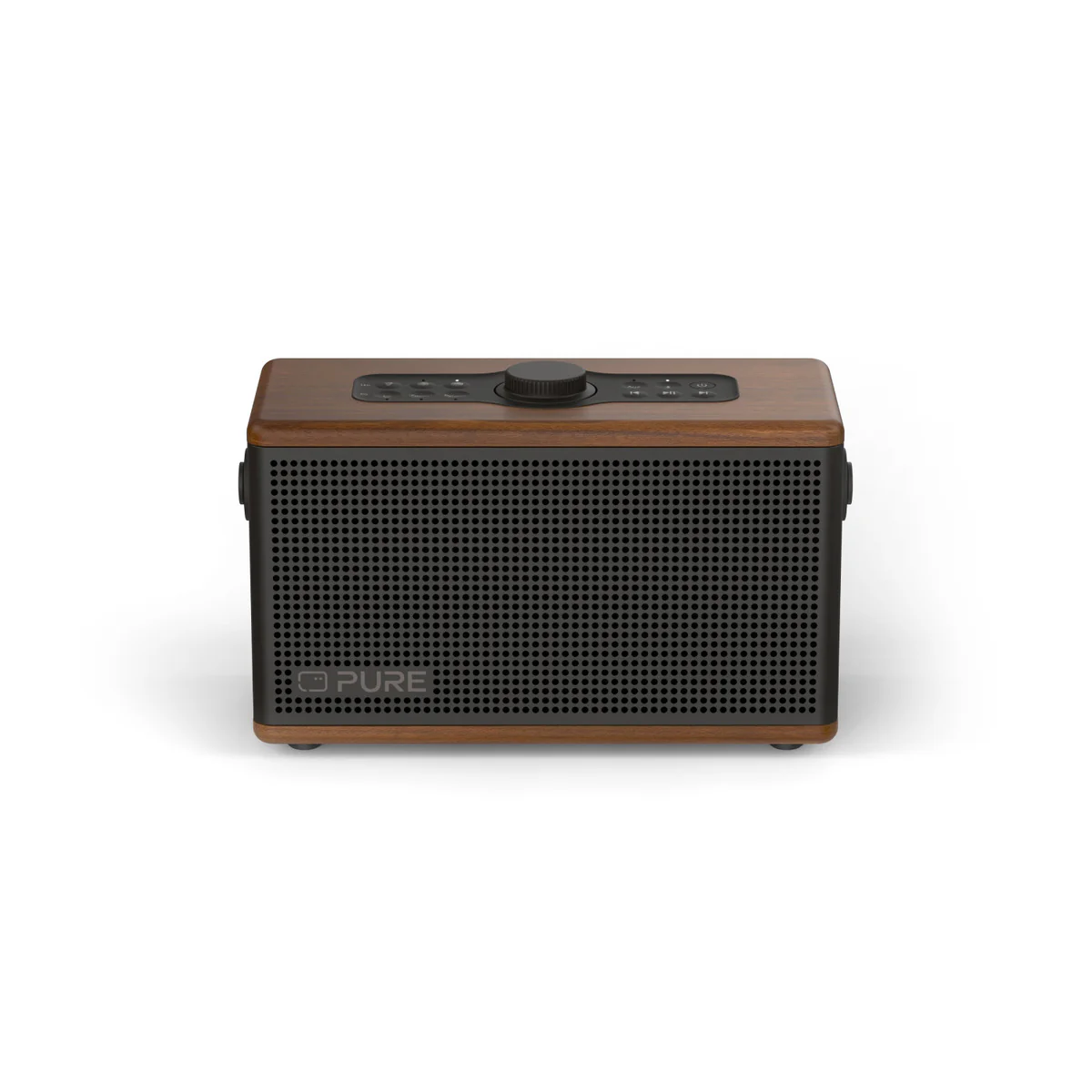 Pure Classic Aura Portable Bluetooth Speaker with Ambient Lighting - Coffee Brown Walnut