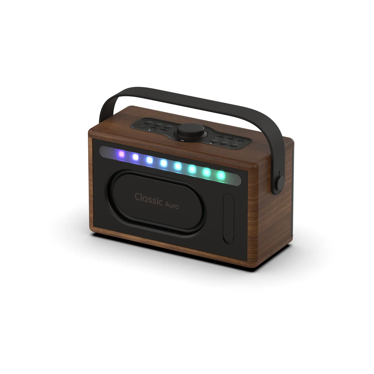 Pure Classic Aura Portable Bluetooth Speaker with Ambient Lighting - Coffee Brown Walnut - Image 10