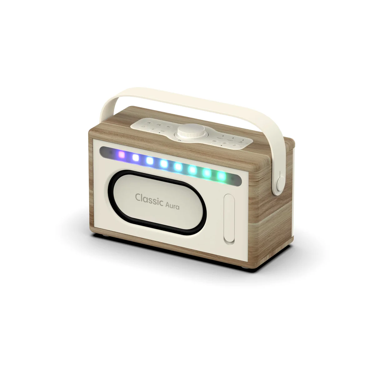 Pure Classic Aura Portable Bluetooth Speaker with Ambient Lighting - Cotton White Oak - Image 2