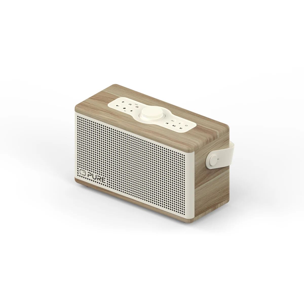 Pure Classic Aura Portable Bluetooth Speaker with Ambient Lighting - Cotton White Oak - Image 3