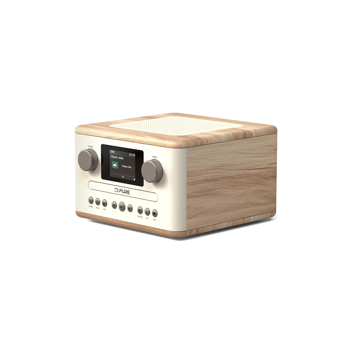 Pure Classic C-D4 DAB DAB+ FM Radio with CD Player and Bluetooth - Cotton White Oak - Image 3