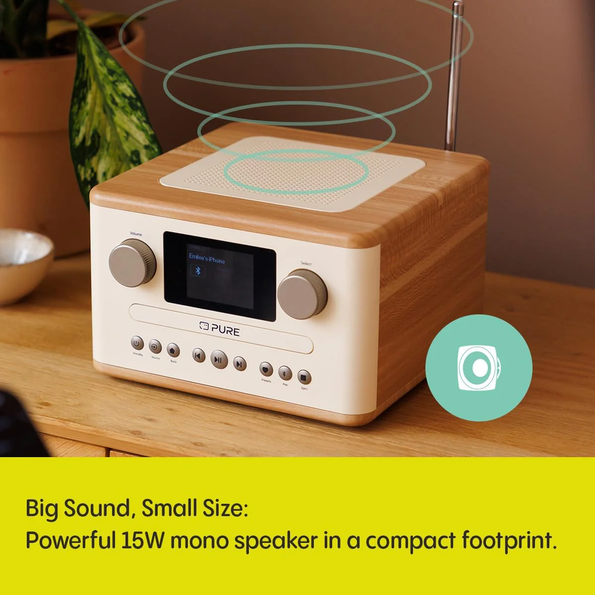 Pure Classic C-D4 DAB DAB+ FM Radio with CD Player and Bluetooth - Cotton White Oak - Image 6