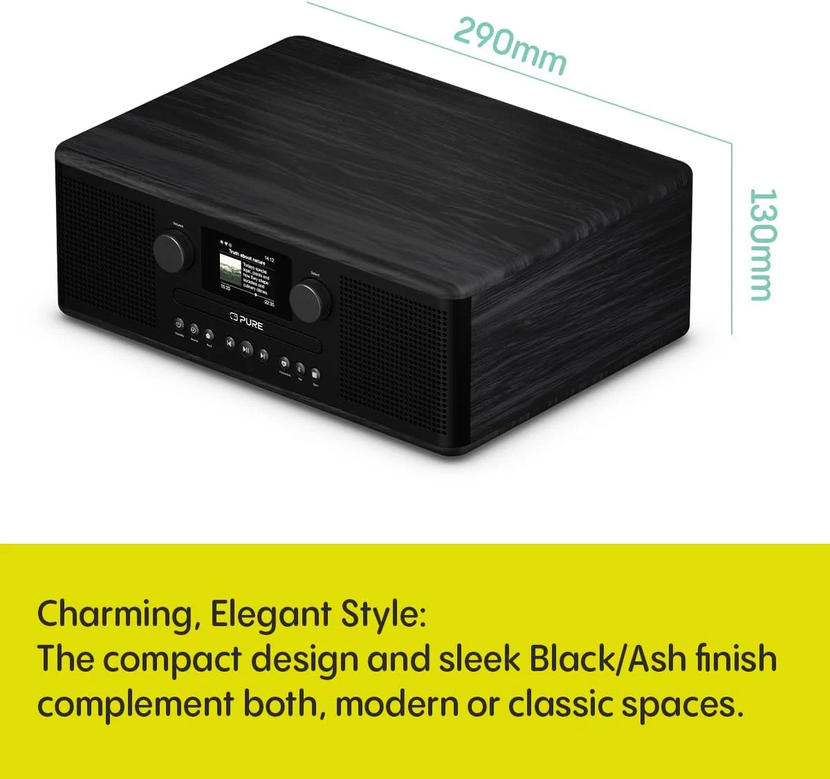 Pure Classic C-D6i All in One Internet Radio with DAB+ FM Bluetooth CD Player Stereo Sound System Black - Image 11