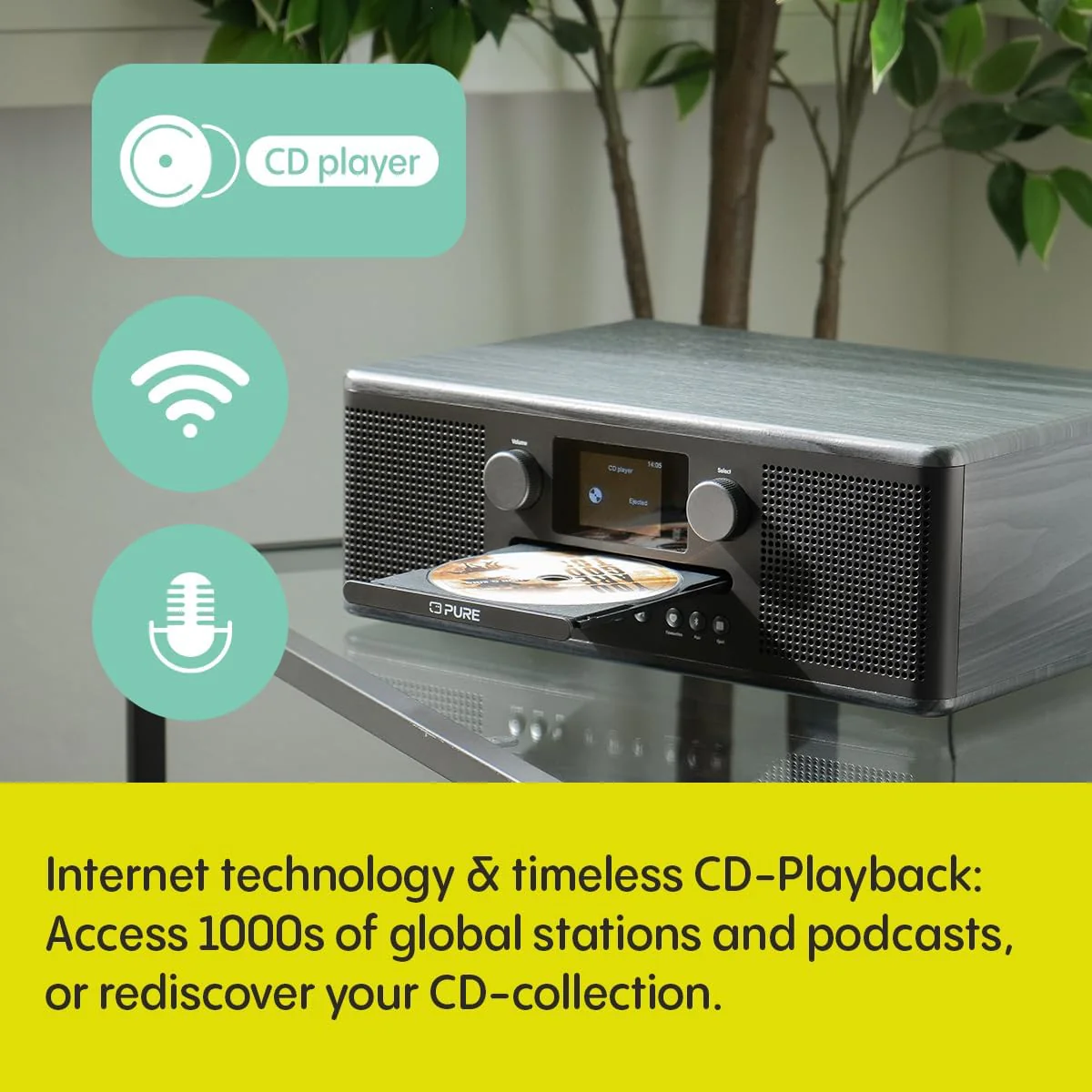 Pure Classic C-D6i All in One Internet Radio with DAB+ FM Bluetooth CD Player Stereo Sound System Black - Ex -Display Clearance - Image 7