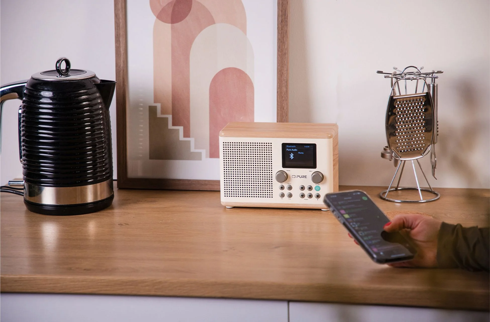 Pure Classic H4 DAB+ FM Portable Digital Radio with Bluetooth Cotton White - Image 5