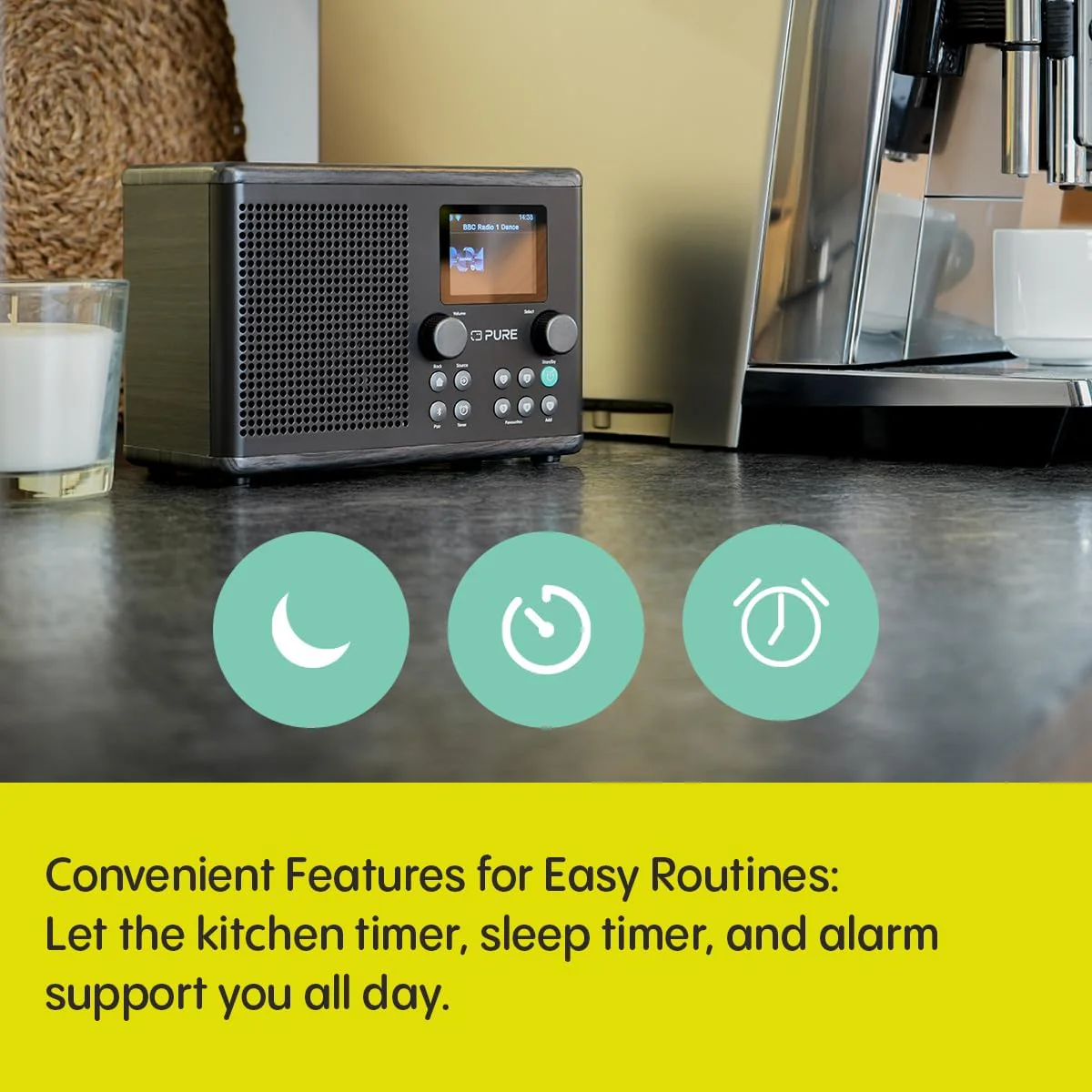 Pure Classic H4i Compact DAB+ FM Internet Radio with Bluetooth - Black - Image 10