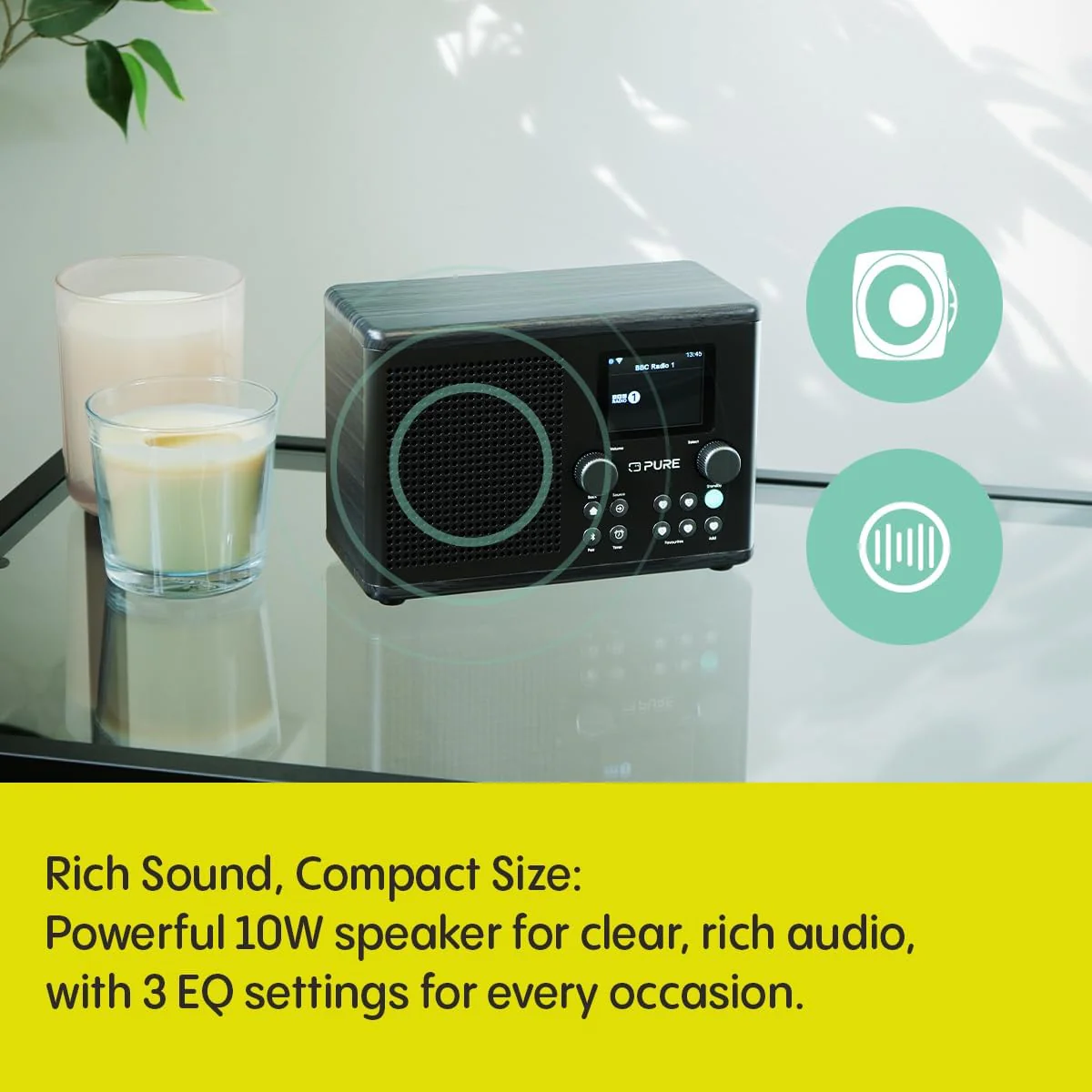 Pure Classic H4i Compact DAB+ FM Internet Radio with Bluetooth - Black - Image 8