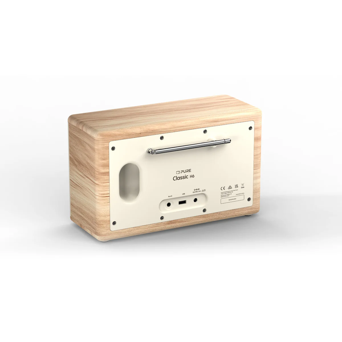 Pure Classic H6 DAB DAB+ FM Stereo Digital Radio with Bluetooth - Cotton White Oak - Image 3