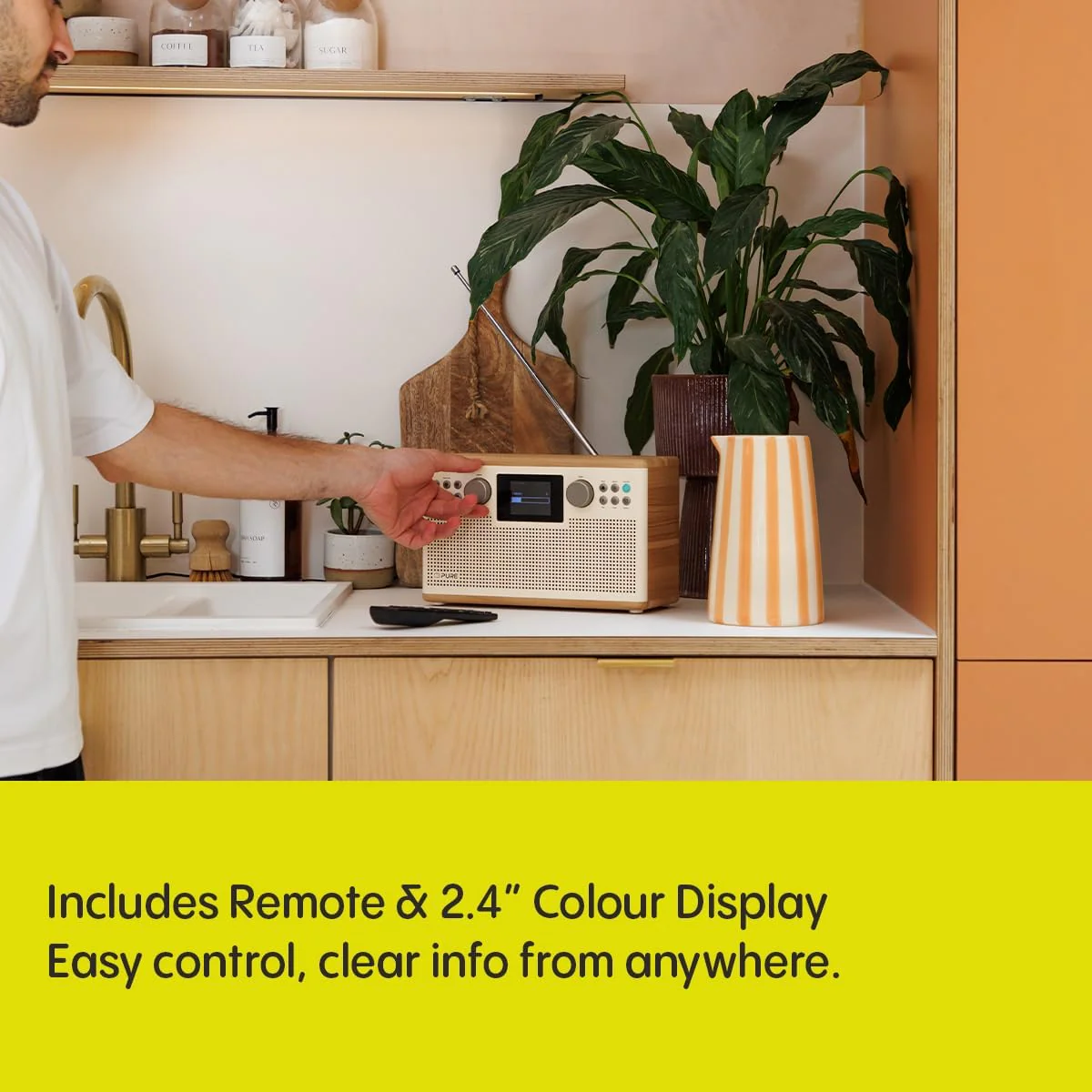 Pure Classic H6 DAB DAB+ FM Stereo Digital Radio with Bluetooth - Cotton White Oak - Image 6
