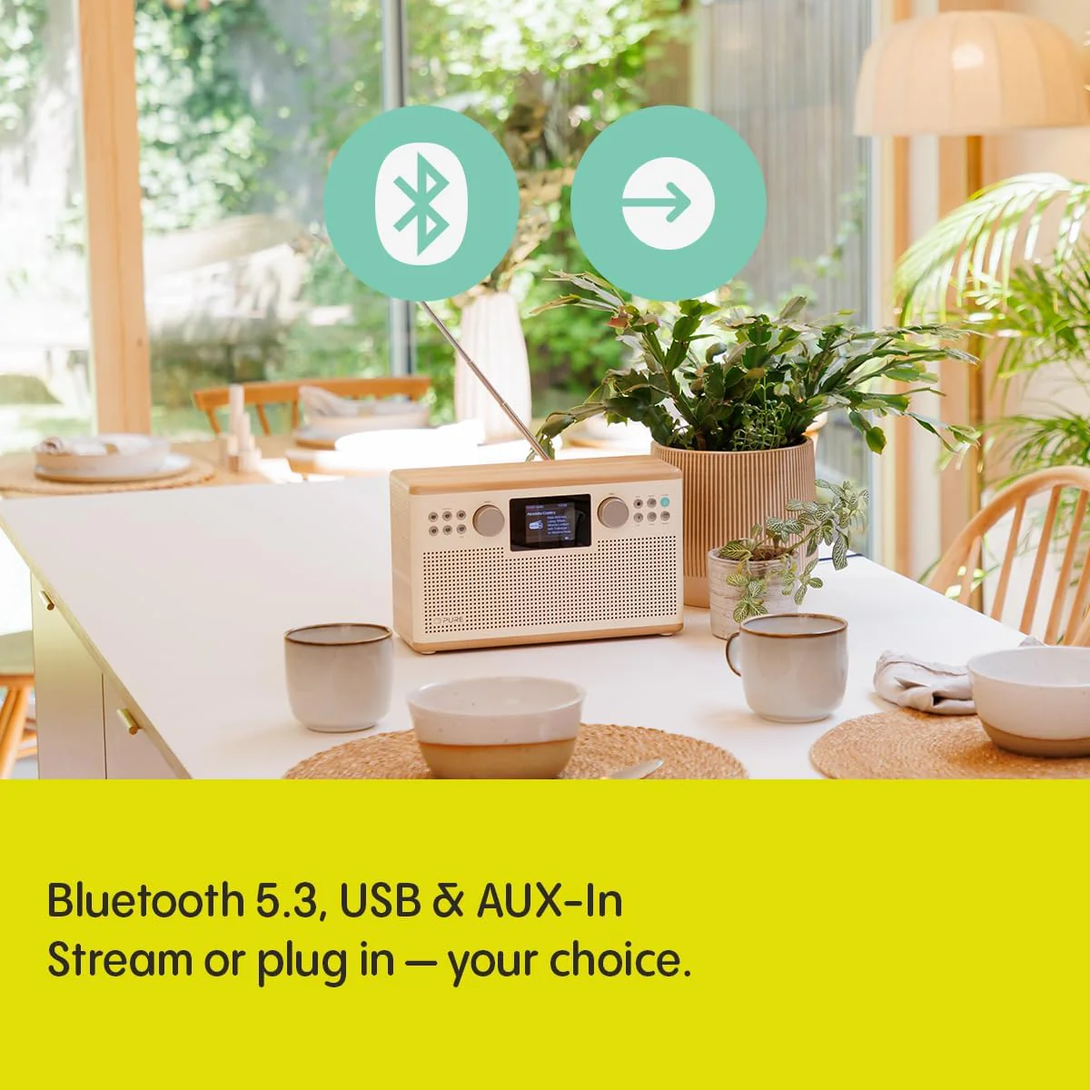 Pure Classic H6 DAB DAB+ FM Stereo Digital Radio with Bluetooth - Cotton White Oak - Image 7