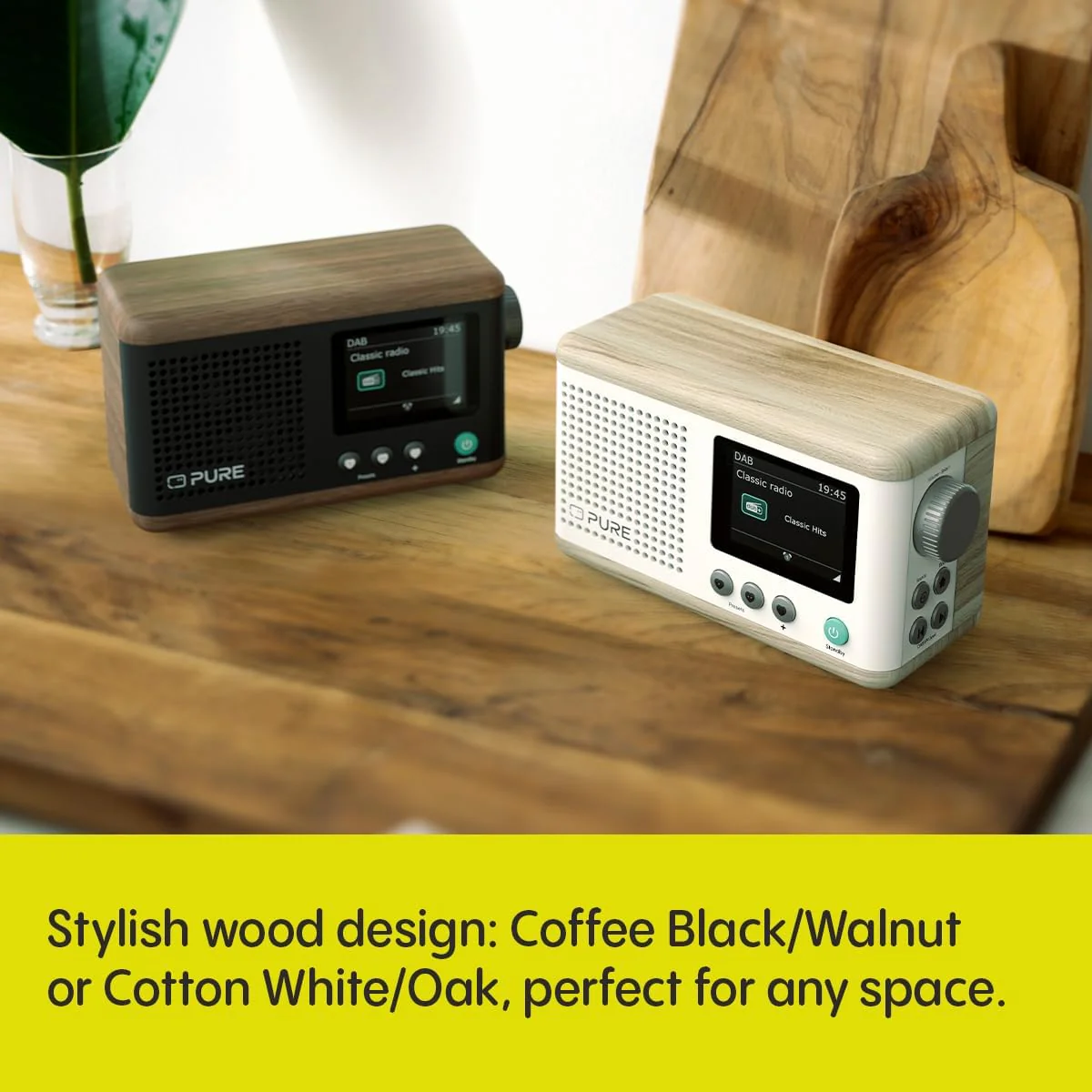 Pure Classic Mini Dab+ FM The Charming Portable Bluetooth Digital Radio - Coffee Black Walnut - Image 8