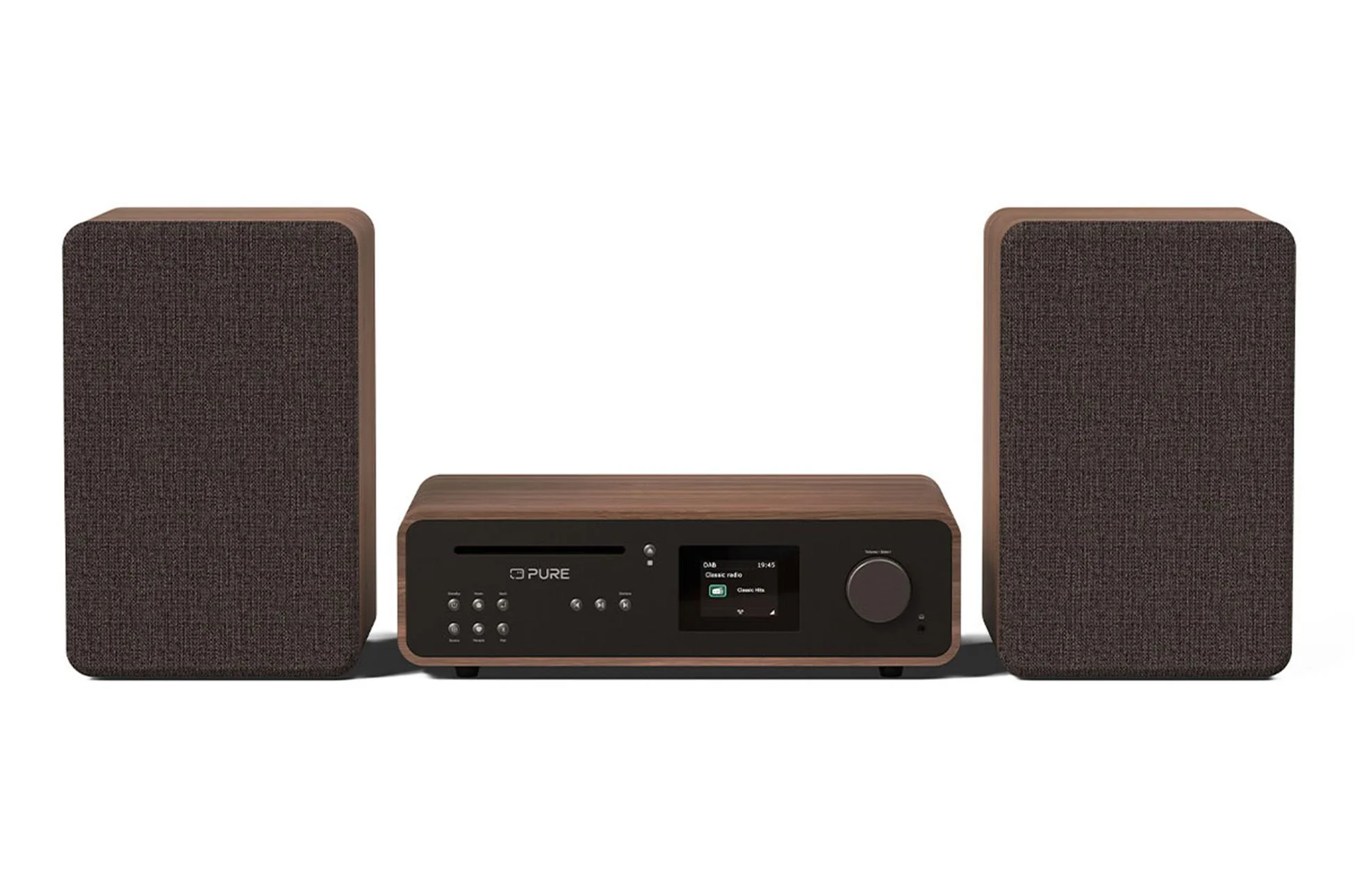 Pure Classic Stereo DAB DAB+ FM with Bluetooth CD Player and Internet Radio Music System Coffee Black