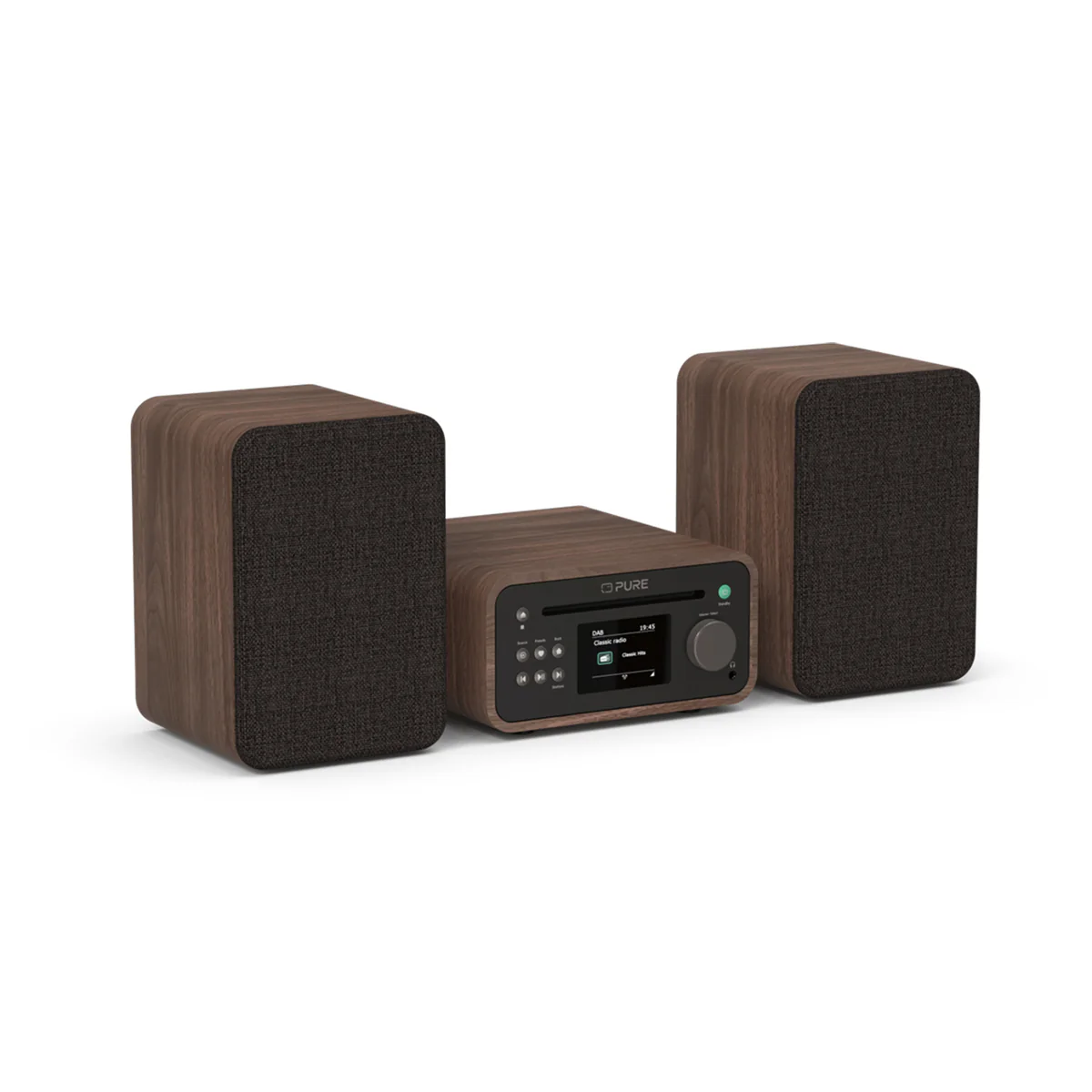 Pure Classic Stereo Mini DAB DAB+ FM Radio with Bluetooth CD Player Micro Stereo System Coffee Brown Walnut - Image 3