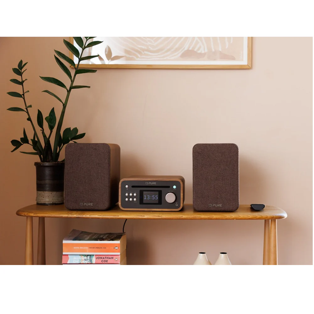 Pure Classic Stereo Mini DAB DAB+ FM Radio with Bluetooth CD Player Micro Stereo System Coffee Brown Walnut - Image 6