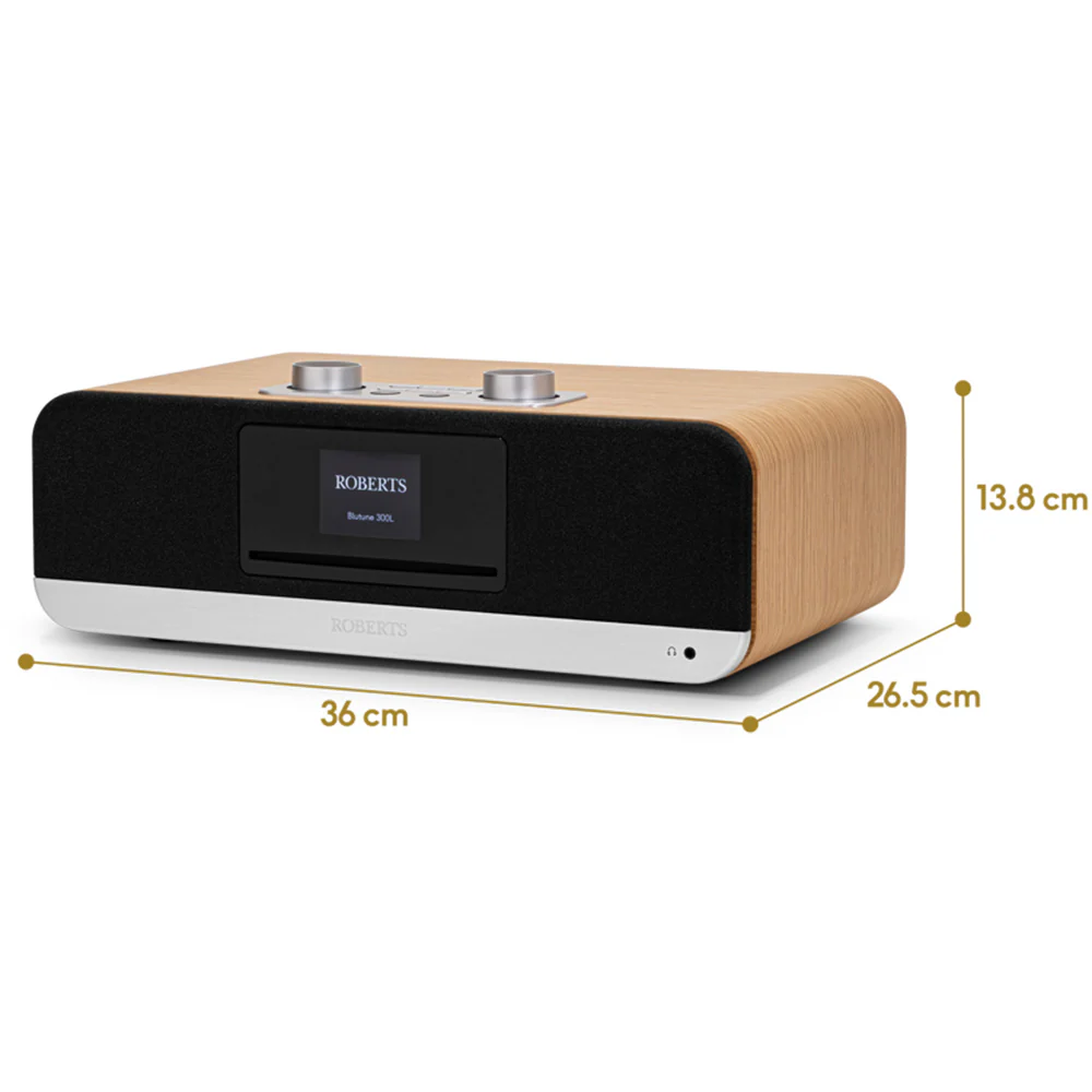 Roberts Blutune 300L DAB DAB+ Bluetooth CD USB Sound System Cherry Wood - Image 6