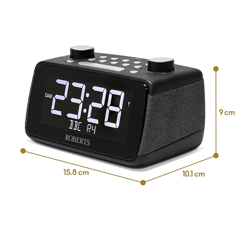 Roberts Ortus 4 DAB DAB+ FM Digital Clock Radio with Bluetooth - Black - Image 3