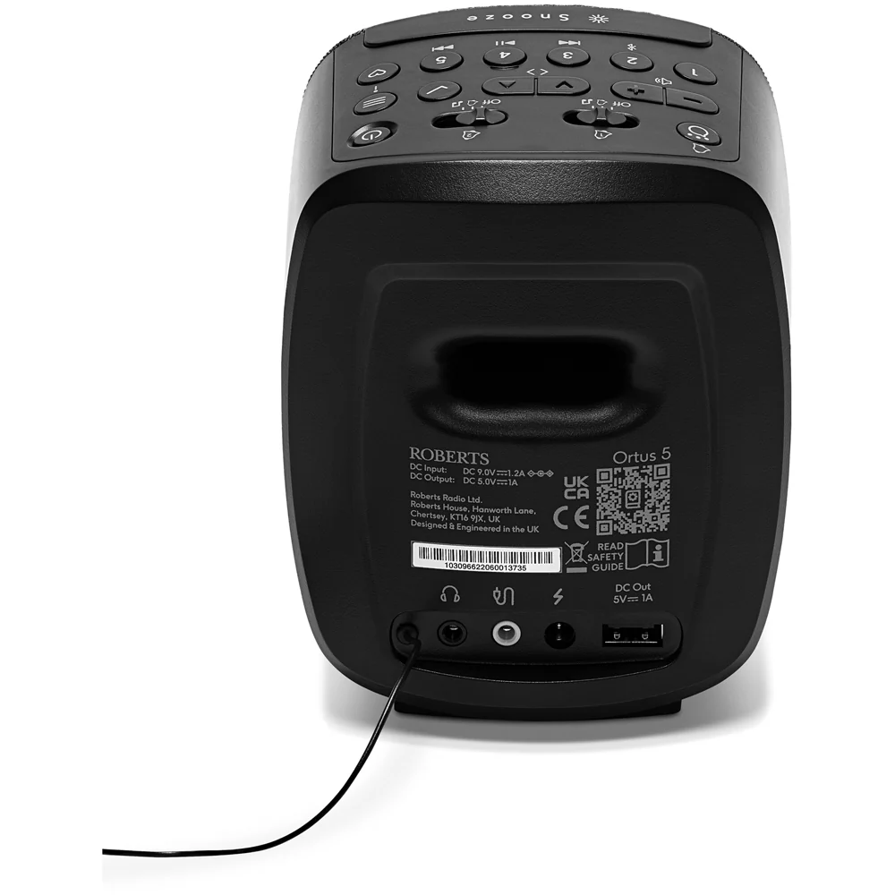 Roberts Ortus 5 DAB DAB+ FM RDS Bedside Radio with Bluetooth Black - Image 3