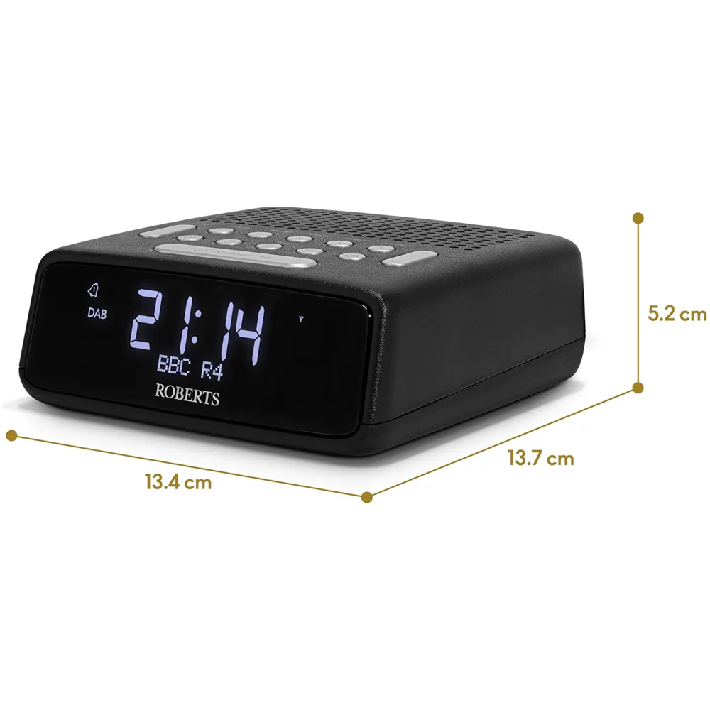Roberts Ortus DAB DAB+ FM Bedside Alarm Clock Radio Black - Image 6