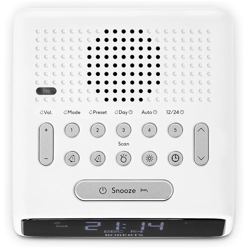 Roberts Ortus DAB DAB+ FM Bedside Alarm Clock Radio White - Image 3