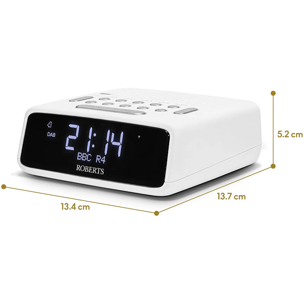 Roberts Ortus DAB DAB+ FM Bedside Alarm Clock Radio White - Image 5