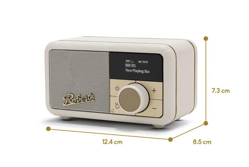 Roberts Revival Petite 2 DAB DAB+ Bluetooth Rechargeable Digital Radio Pastel Cream - Image 5