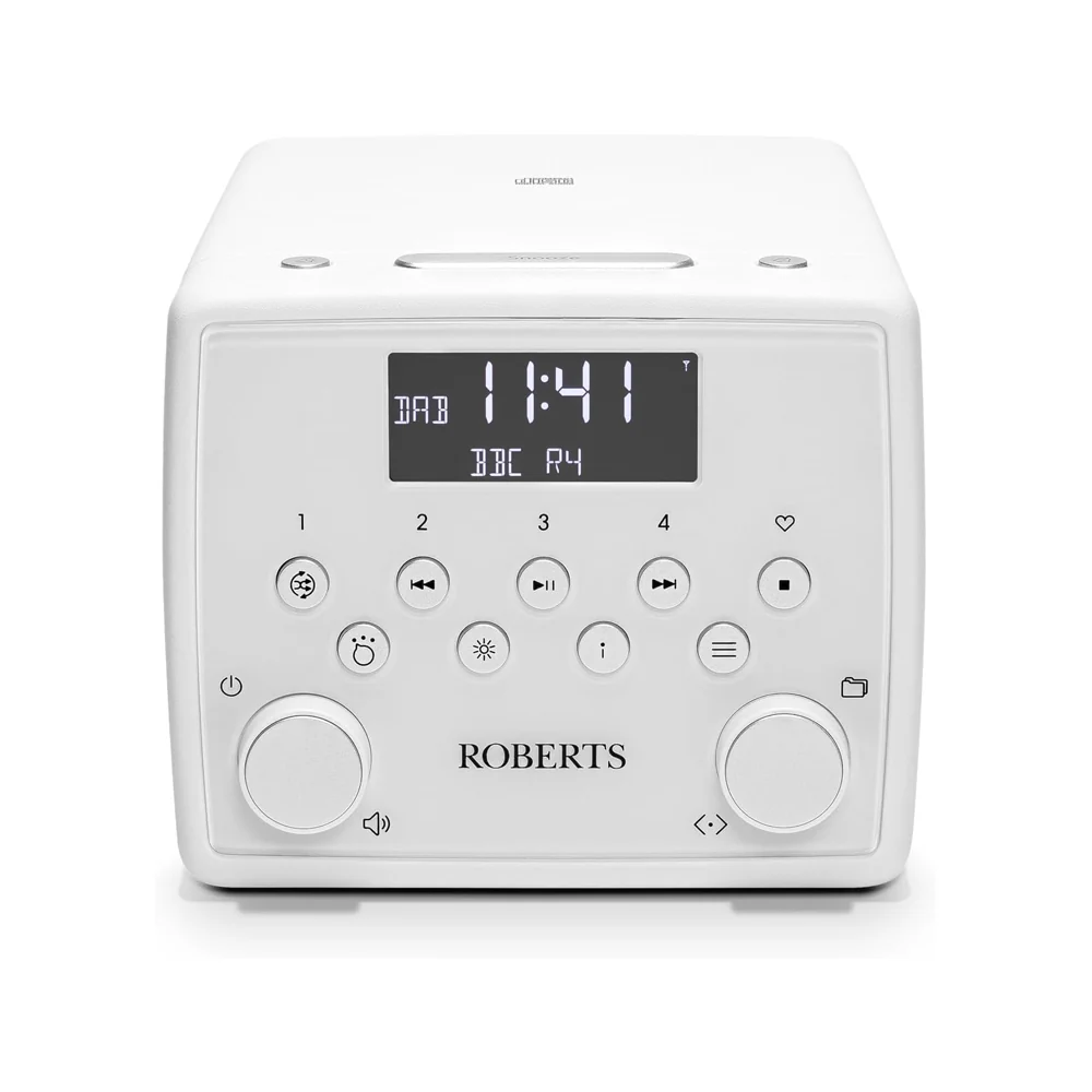 Roberts SOUND 49 FM DAB DAB+ Digital Clock Radio with Bluetooth and CD Player - White - Image 5