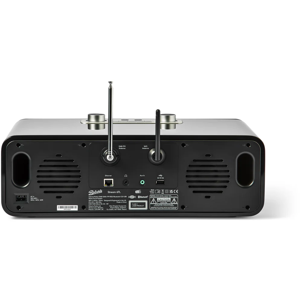 Roberts Stream 67L Bluetooth Sound System with CD Player and Internet DAB+ Radio - Black - Image 3