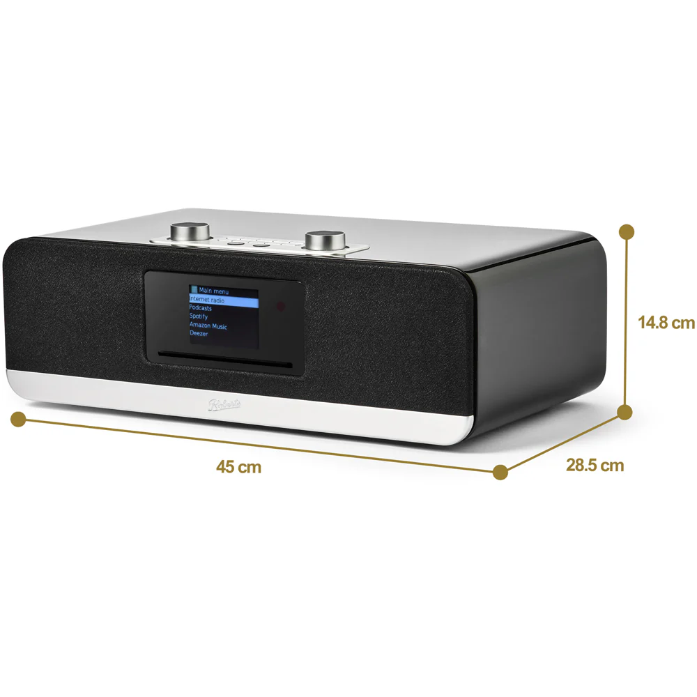 Roberts Stream 67L Bluetooth Sound System with CD Player and Internet DAB+ Radio - Black - Image 8