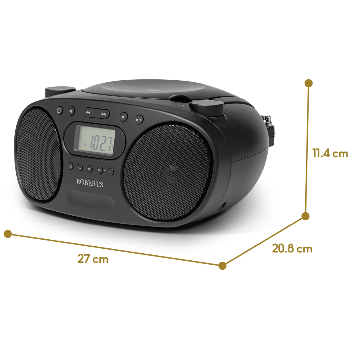 Roberts Zoombox FM Portable CD Player FM AM Radio Black - Image 5