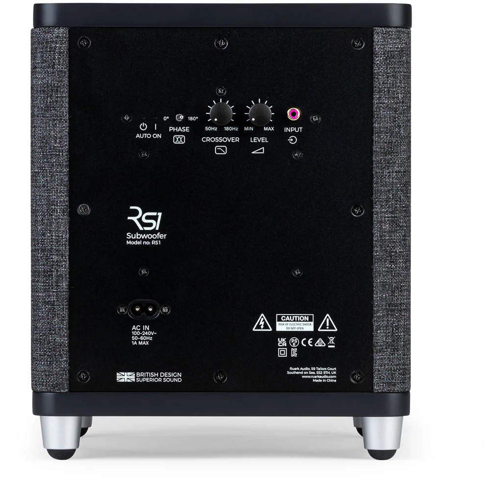 Ruark RS1 100W Subwoofer Satin Charcoal Black with Slate Grey Fabric Grille - Image 3