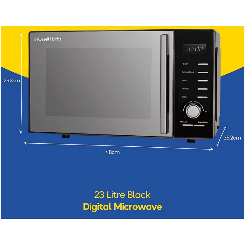 Russell Hobbs RHM2348B 23 Litres Solo Microwave Black - Image 4