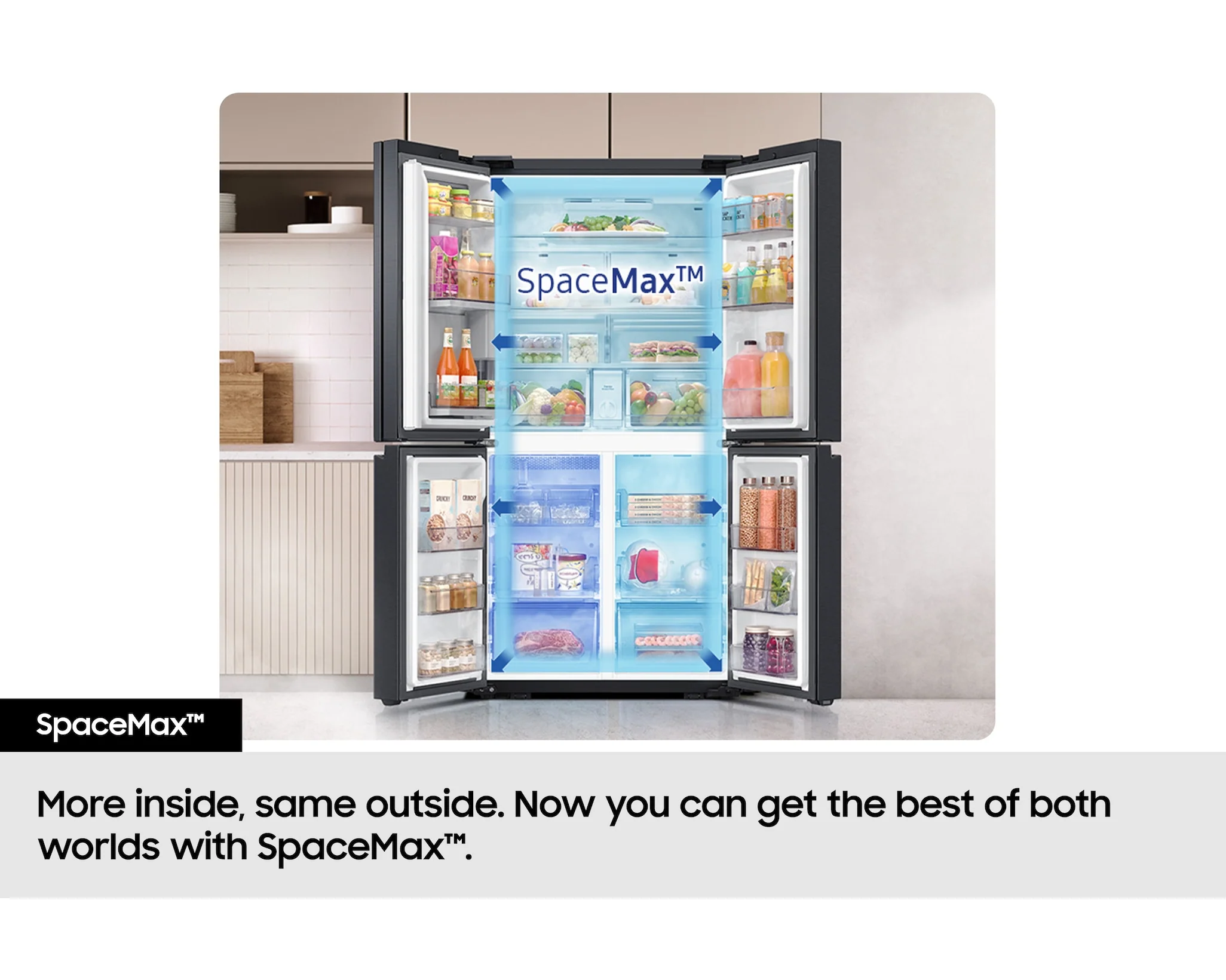 Samsung Bespoke AI RF24BB620EB1EU SpaceMax 674L Total No Frost American Fridge Freezer Black - Image 3